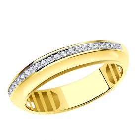 Кольцо из лимонного золота Александра кл4385сл с фианитом кл4385сл фото