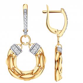 Золотые серьги Александра кл4471асбк с фианитом кл4471асбк фото