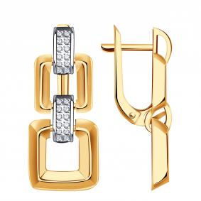 Золотые серьги Александра кл4484асбк с фианитом кл4484асбк фото