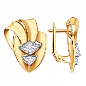 Золотые серьги Александра кл4486асбк с фианитом кл4486асбк фото
