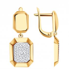 Золотые серьги Александра кл4503аск с фианитом кл4503аск фото