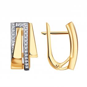 Золотые серьги Александра кл4542аск с фианитом кл4542аск фото