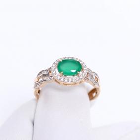 Золотое кольцо Александра кл4591-12ск с фианитом и агатом кл4591-12ск фото