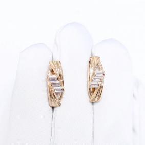 Золотые серьги Александра кл4596аск с фианитом кл4596аск фото