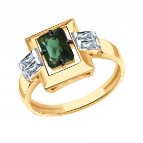 Золотое кольцо Александра кл4609-26ск с фианитом и турмалином кл4609-26ск фото