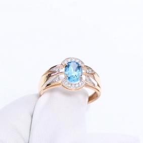 Золотое кольцо Александра кл4611-78ск с топазом и фианитом кл4611-78ск фото