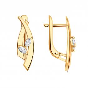 Золотые серьги Александра кл4647аск с фианитом кл4647аск фото