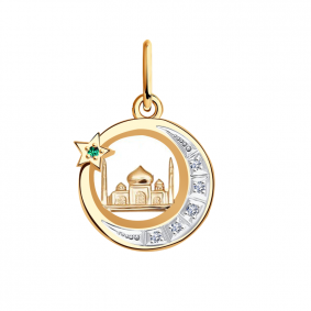 Золотая подвеска Александра П045сбк-з с фианитом П045сбк-з фото