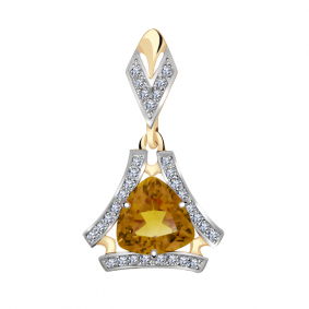 Золотая подвеска Александра п1005-6ск с фианитом и цитрином п1005-6ск фото