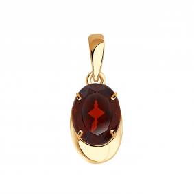 Золотая подвеска Александра п1013-2ск с гранатом п1013-2ск фото