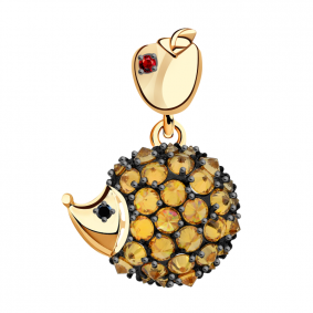 Золотая подвеска Александра п1014-20ск-кчш с фианитом п1014-20ск-кчш фото