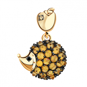 Золотая подвеска Александра п1014-20ск-чш с фианитом п1014-20ск-чш фото