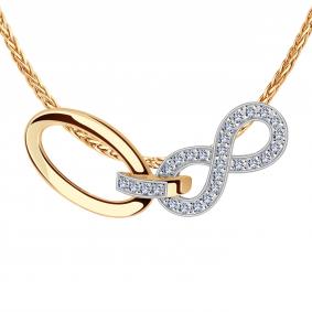 Золотая подвеска Бесконечность Александра с фианитом п1021ск п1021ск фото