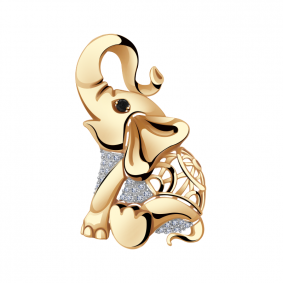 Золотая подвеска Александра п1034ск-ч с фианитом п1034ск-ч фото