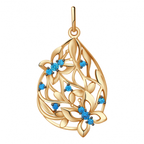 Золотая подвеска Александра п1043-20ск-г с фианитом п1043-20ск-г фото