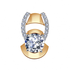 Золотая подвеска Александра п1045-62ск с Swarovski п1045-62ск фото