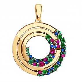 Золотая подвеска Александра п1047-20ск-зрс с фианитом п1047-20ск-зрс фото