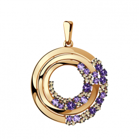 Золотая подвеска Александра п1047-20ск-сиш с фианитом п1047-20ск-сиш фото