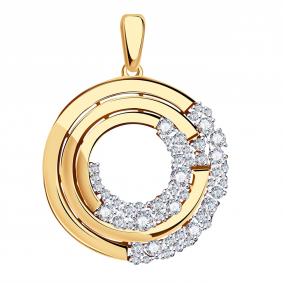 Золотая подвеска Александра п1047ск с фианитом п1047ск фото