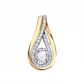 Золотая подвеска Александра п1071ск с фианитом п1071ск фото