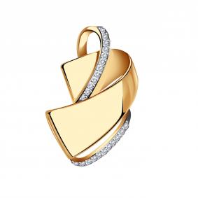 Золотая подвеска Александра п1073ск с фианитом п1073ск фото