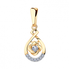 Золотая подвеска Александра п1083ск с фианитом п1083ск фото