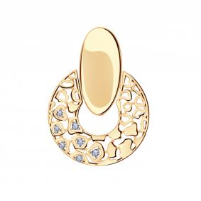 Золотая подвеска Александра п1100ск с фианитом п1100ск фото