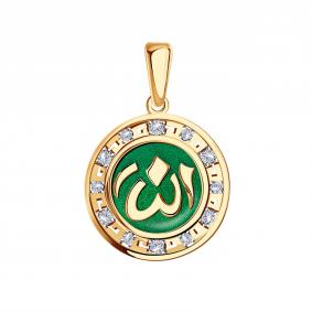 Золотая подвеска Александра п1102ск с фианитом и эмалью п1102ск фото