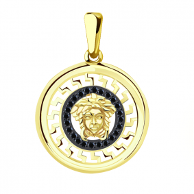 Подвеска из лимонного золота Александра п1105-20сл-ч с фианитом п1105-20сл-ч фото