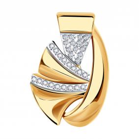 Золотая подвеска Александра п1114ск с фианитом п1114ск фото