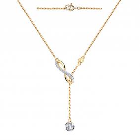 Золотое колье Александра п1151ск с фианитом п1151ск фото