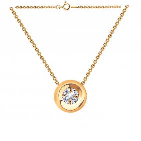 Золотое колье Александра п1159ск с фианитом п1159ск фото