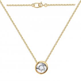 Золотое колье Александра п1160сбк с фианитом п1160сбк фото