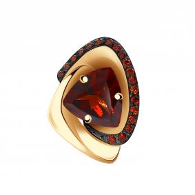 Золотая подвеска Александра п1184-2ск-к с фианитом и гранатом п1184-2ск-к фото