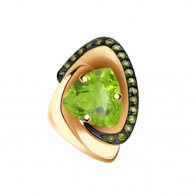 Золотая подвеска Александра п1184-5ск-са с фианитом и хризолитом п1184-5ск-са фото