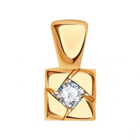 Золотая подвеска Александра п1203ск с фианитом п1203ск фото