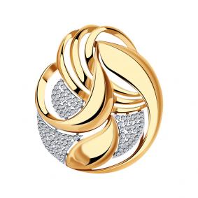 Золотая подвеска Александра п1208ск с фианитом п1208ск фото