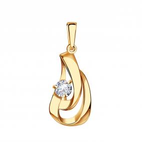 Золотая подвеска Александра п1234ск с фианитом п1234ск фото