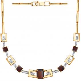 Золотое колье Александра п1236-2ск с фианитом и гранатом п1236-2ск фото