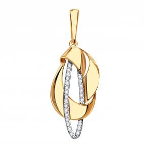 Золотая подвеска Александра п1237ск с фианитом п1237ск фото