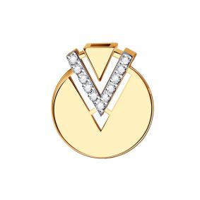 Золотая подвеска Александра п1242ск с фианитом п1242ск фото