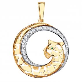 Золотая подвеска Александра п1263ск-з с фианитом п1263ск-з фото