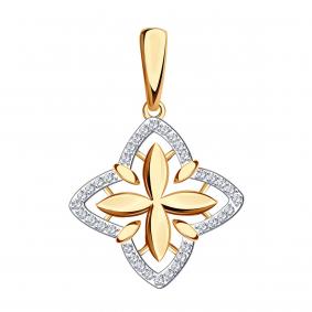 Золотая подвеска Александра п1287ск с фианитом п1287ск фото