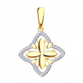 Подвеска из лимонного золота Александра п1287сл с фианитом п1287сл фото