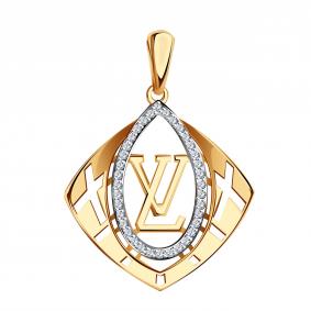 Золотая подвеска Александра п1289ск с фианитом п1289ск фото