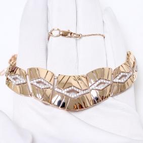 Золотое колье Александра п1305ск с фианитом п1305ск фото