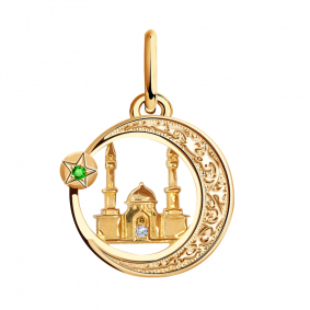 Золотая подвеска Александра п376-20ск-з с фианитом п376-20ск-з фото