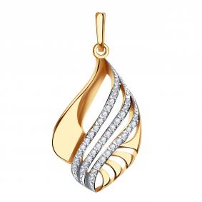 Золотая подвеска Александра п565ск с фианитом п565ск фото