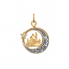 Золотая подвеска Александра п650сбк с фианитом п650сбк фото