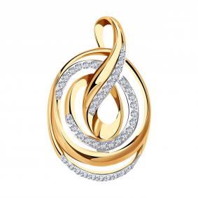 Золотая подвеска Александра п685ск с фианитом п685ск фото